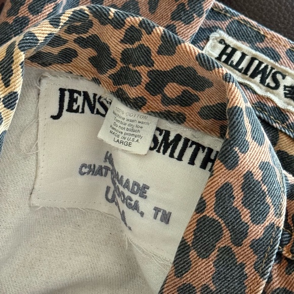 Vintage Jensen Smith Western Animal Print Jean Jacket 100% Cotton Size L Retro - Picture 6 of 14